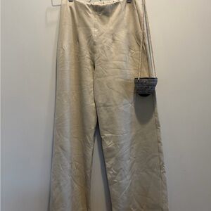 Zara Women Tan Wide Leg Trousers